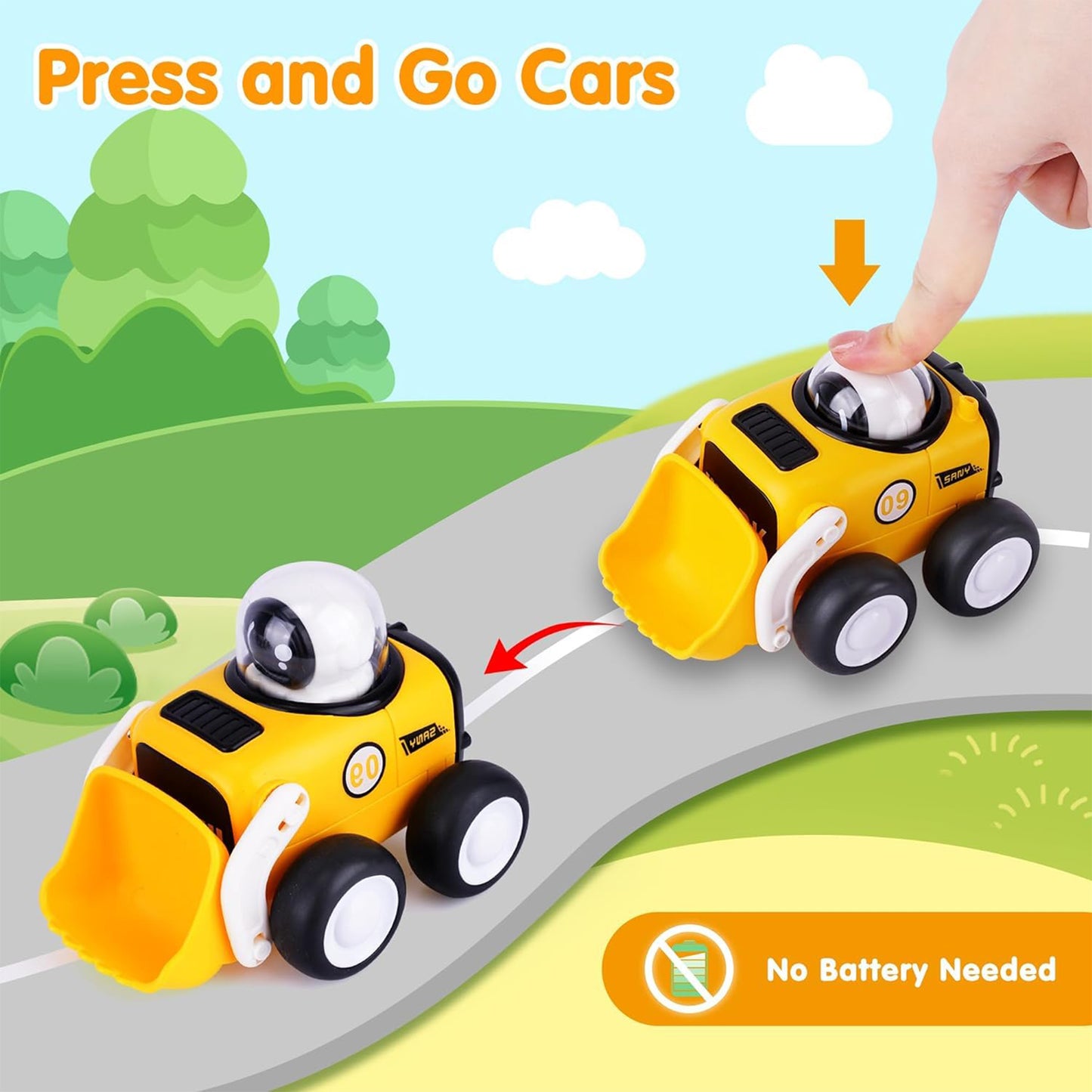 Toybharat Work Construction Car Combo Set Of 4 Pcs. |Multicolour | Travel Toys | Push N Go