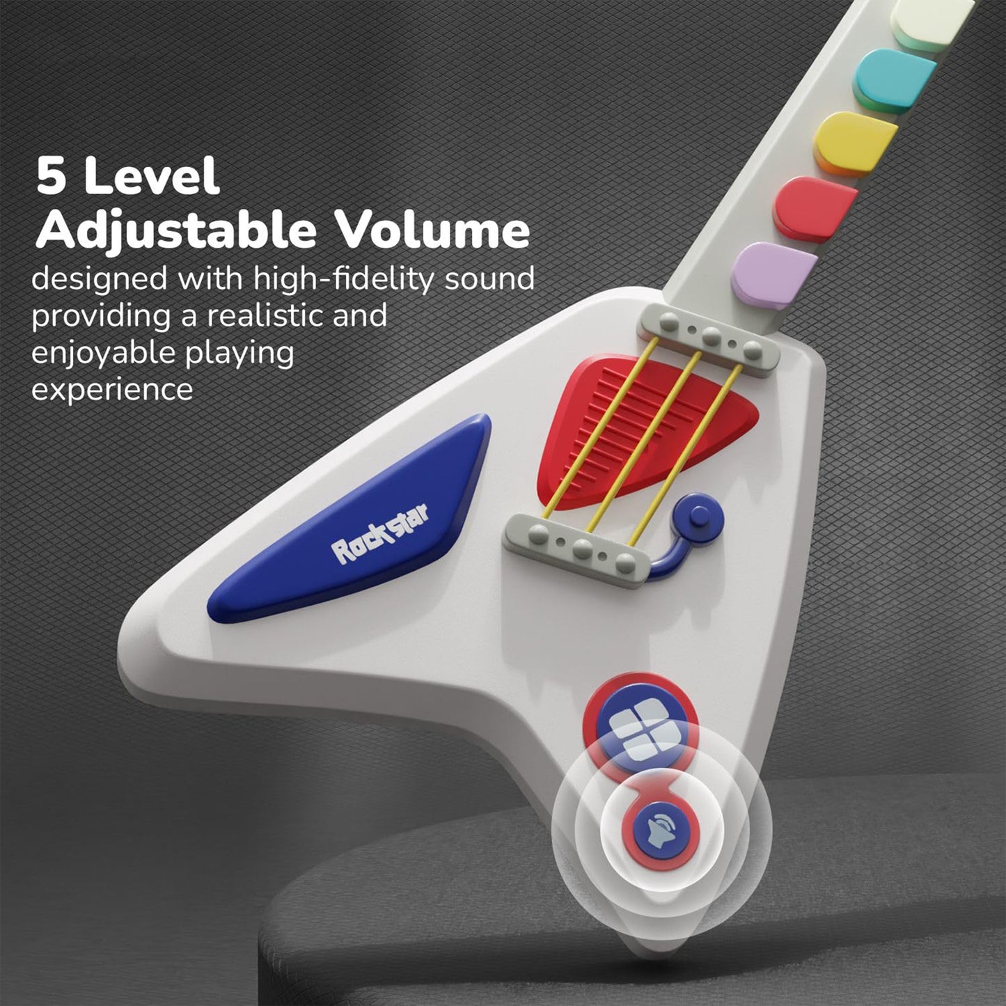ToyBharat Musical Battery Guitar Toy – Colorful, Easy-to-Play Educational Instrument for Kids 3+ – Great Gift for Boys & Girls