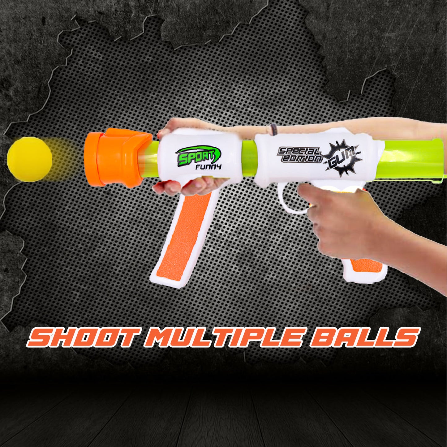 Toybharat Sports Ball Gun Toy | Multicolour | Gun Toys | Birthday Gift for Boy | Interactive Toys