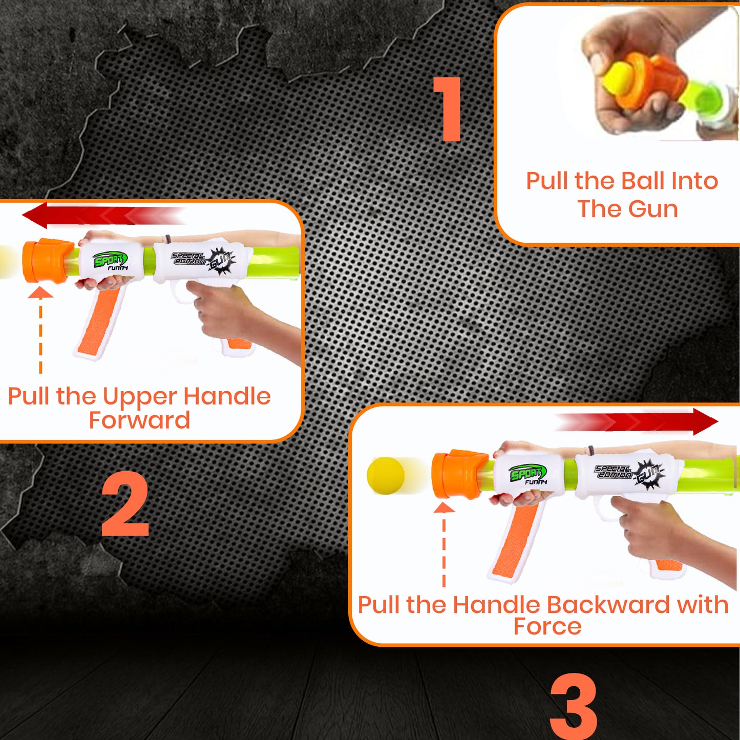 Toybharat Sports Ball Gun Toy | Multicolour | Gun Toys | Birthday Gift for Boy | Interactive Toys