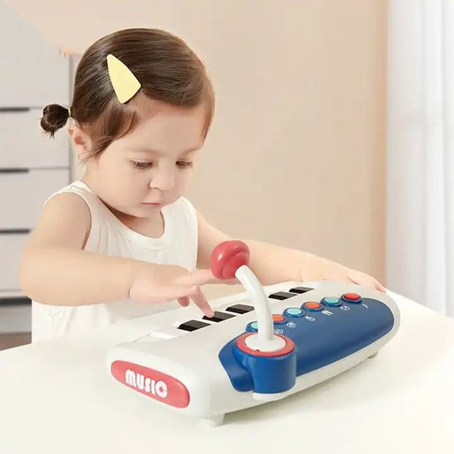 ToyBharat Battery-Operated Musical Piano Keyboard Toy with Microphone, Melodies & Sound Effects – Perfect Early Learning Toy for Toddlers 2+ Years, Supports Music Skills & Fun Play