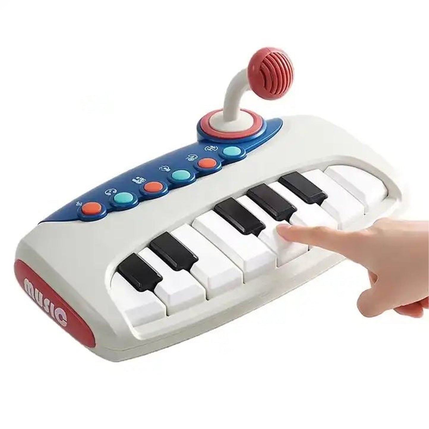 ToyBharat Battery-Operated Musical Piano Keyboard Toy with Microphone, Melodies & Sound Effects – Perfect Early Learning Toy for Toddlers 2+ Years, Supports Music Skills & Fun Play