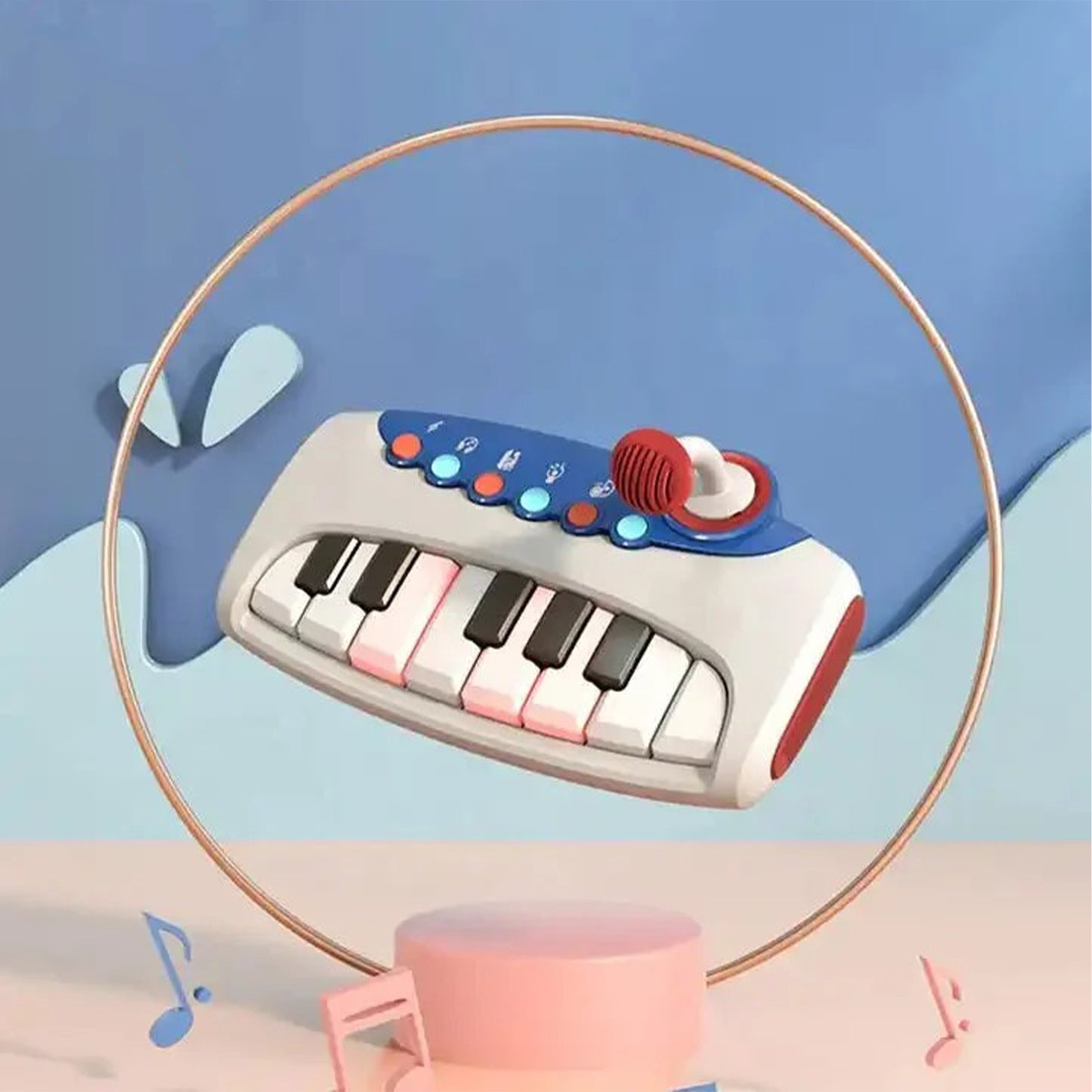 ToyBharat Battery-Operated Musical Piano Keyboard Toy with Microphone, Melodies & Sound Effects – Perfect Early Learning Toy for Toddlers 2+ Years, Supports Music Skills & Fun Play