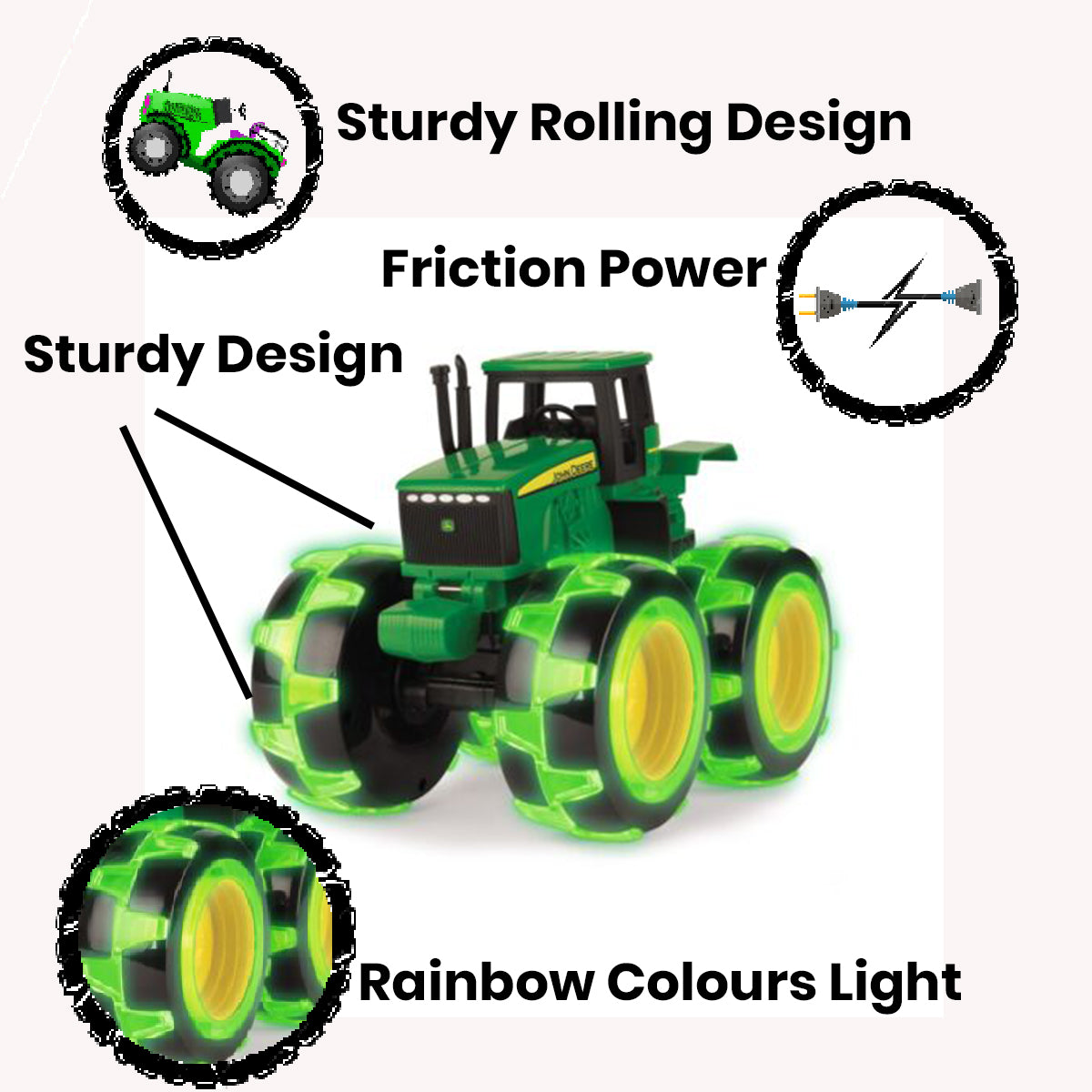 ToyBharat Lighting Small Farm Tractor | Electronics Small Farm Tractor | Lighting Toy | Multicolor | Birthday Gift for kids |