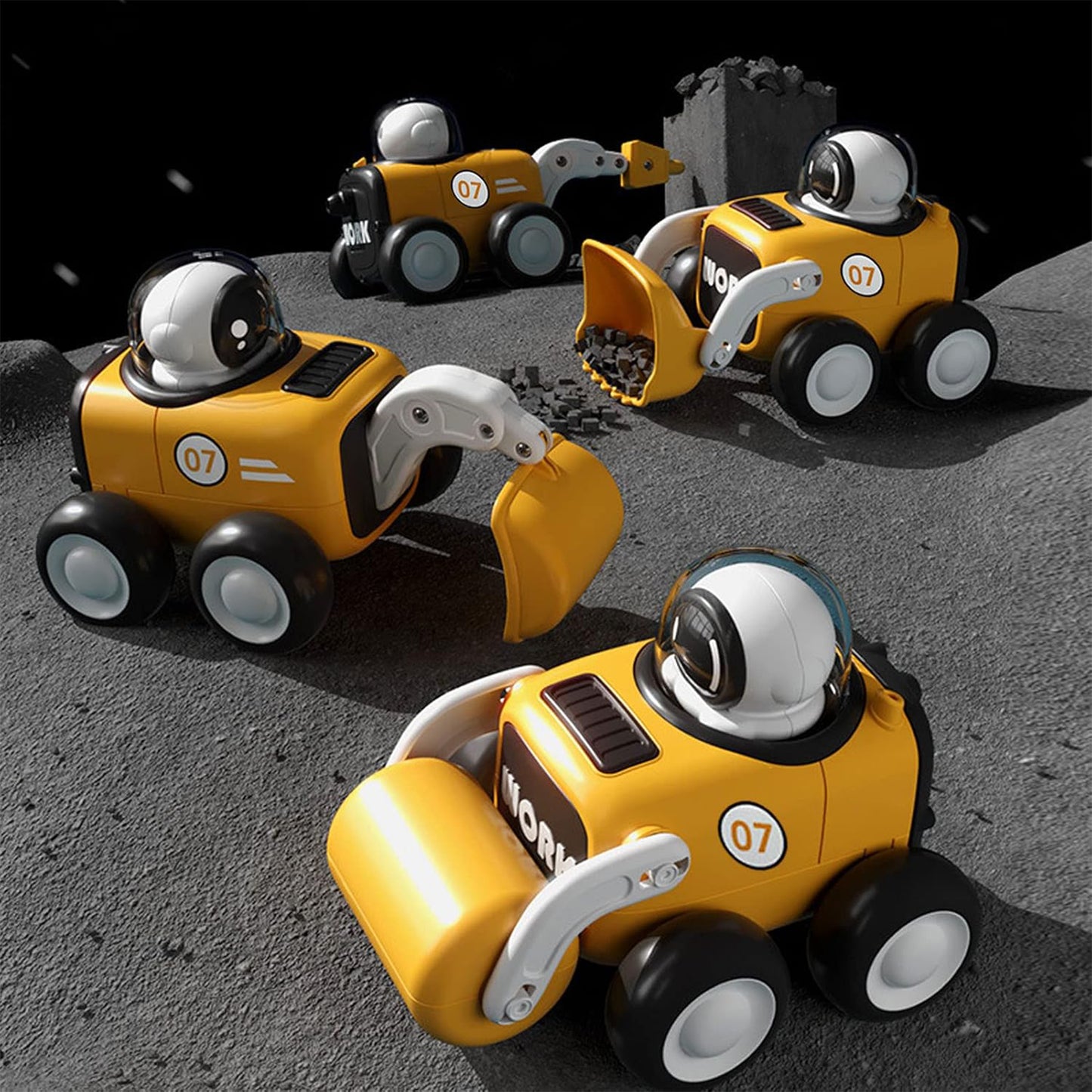 Toybharat Work Construction Car Combo Set Of 4 Pcs. |Multicolour | Travel Toys | Push N Go