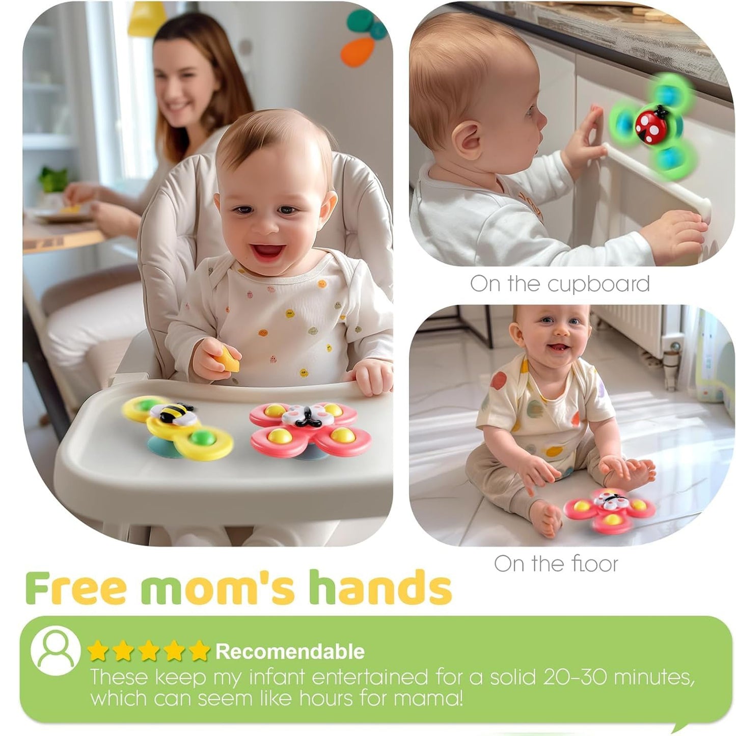 ToyBharat Baby Spinner Set of 3 is a multicolour interactive toy set that promotes motor skills and sensory play. Safe, non-toxic, and perfect for indoor and outdoor fun. A great birthday gift for baby boys and girls.