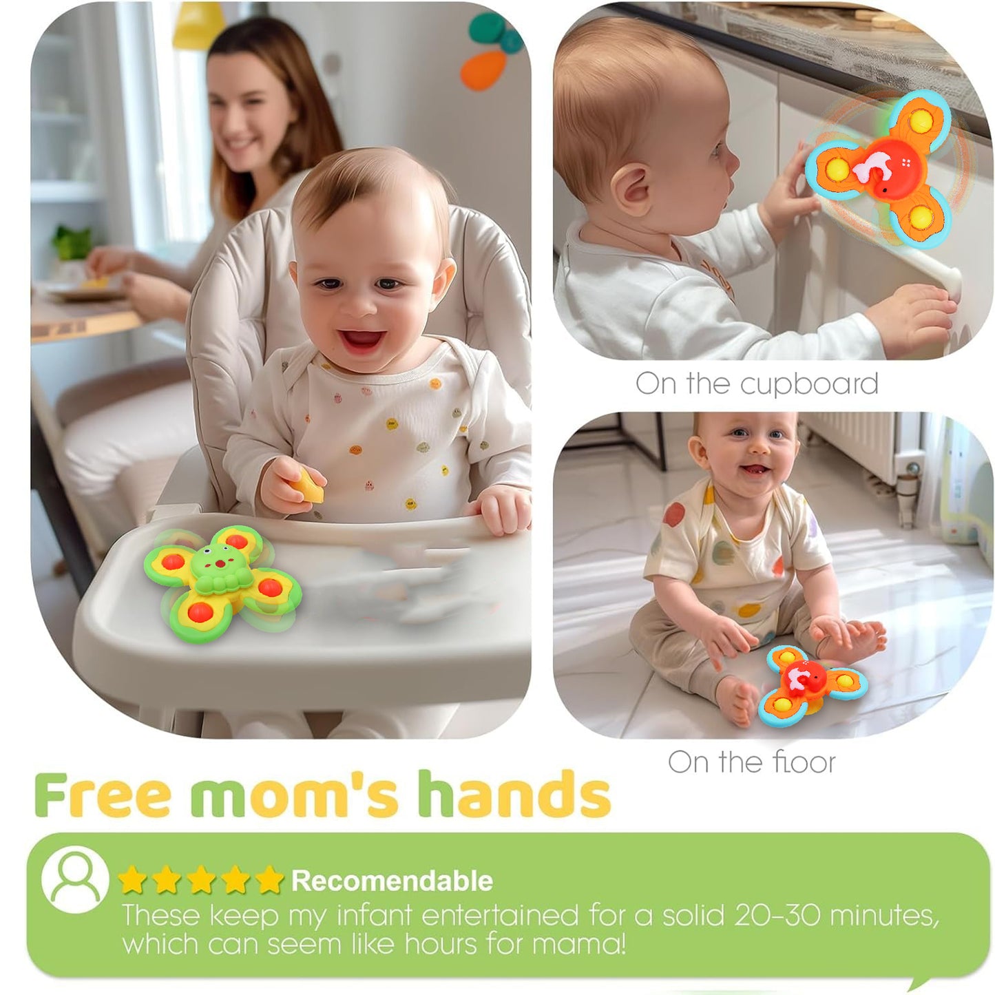 ToyBharat Baby Spinner Set of 3 is a multicolour interactive toy set that promotes motor skills and sensory play. Safe, non-toxic, and perfect for indoor and outdoor fun. A great birthday gift for baby boys and girls.