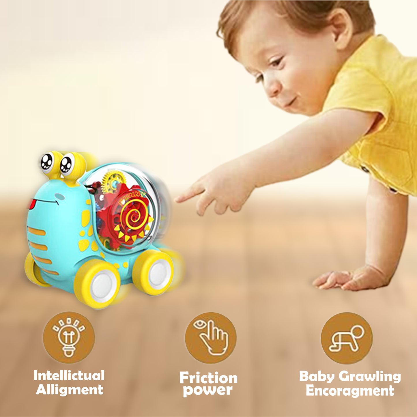 Toybharat Snail Light & Gear | Multicolour | Interactive Toy | Robot toy for boys and girls