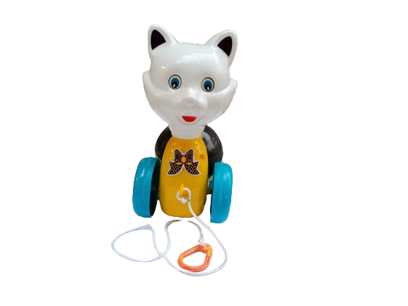 ToyBharat Pulling Funny Cat is a multicolour pull-along toy designed for toddlers aged 1-6 years. Made from safe and non-toxic materials, it's perfect for indoor and outdoor play and makes a fun kids’ gift.