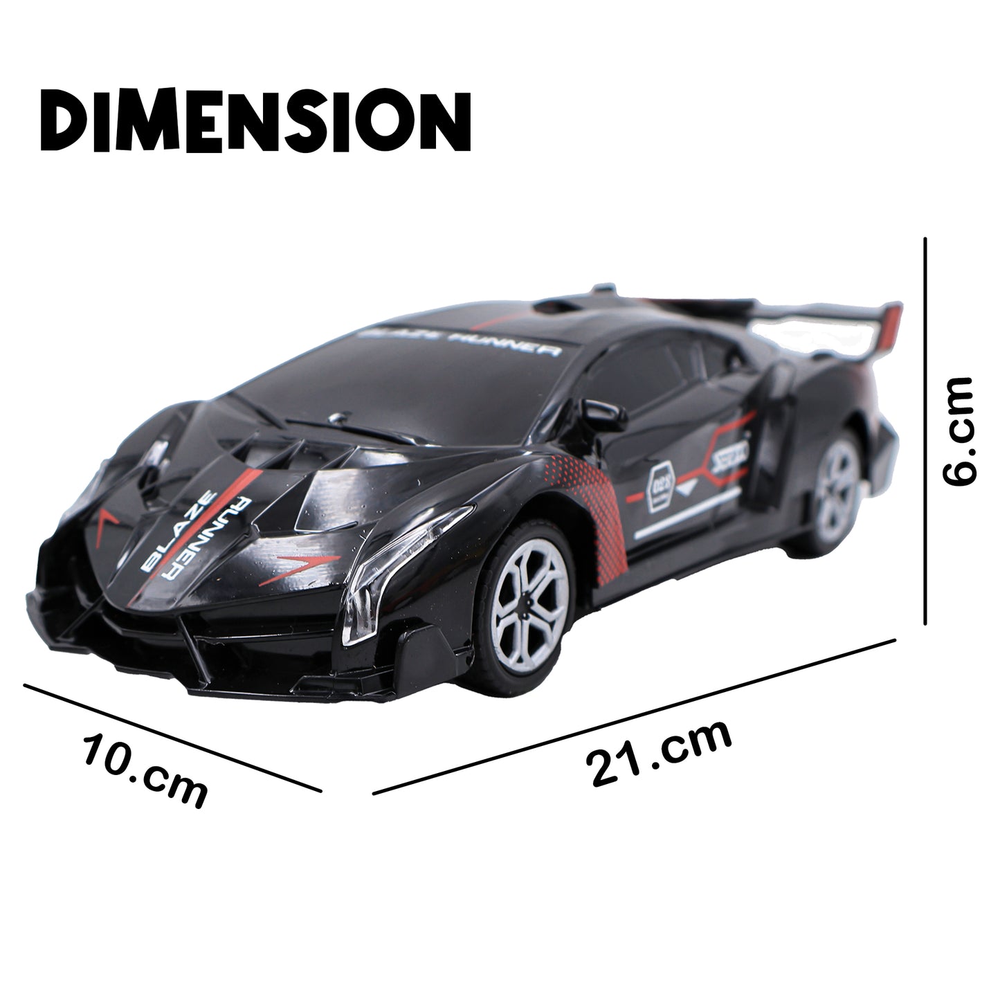 ToyBharat RC Blaze Runner Remote Control Car is a multicolour electronic toy with a realistic design, ideal for kids aged 1–6. Safe, non-toxic, and perfect for indoor and outdoor play and gifting fun.