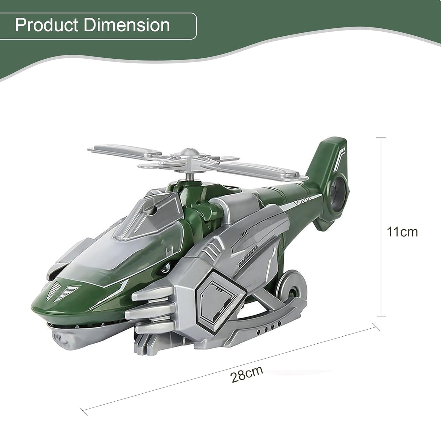 ToyBharat 2-in-1 Deformer Plane transforms from helicopter to dinosaur with lights, music, and smoke spray. Bump N Go motion adds fun, making it a perfect gift toy for toddlers and babies aged 0–3 years.