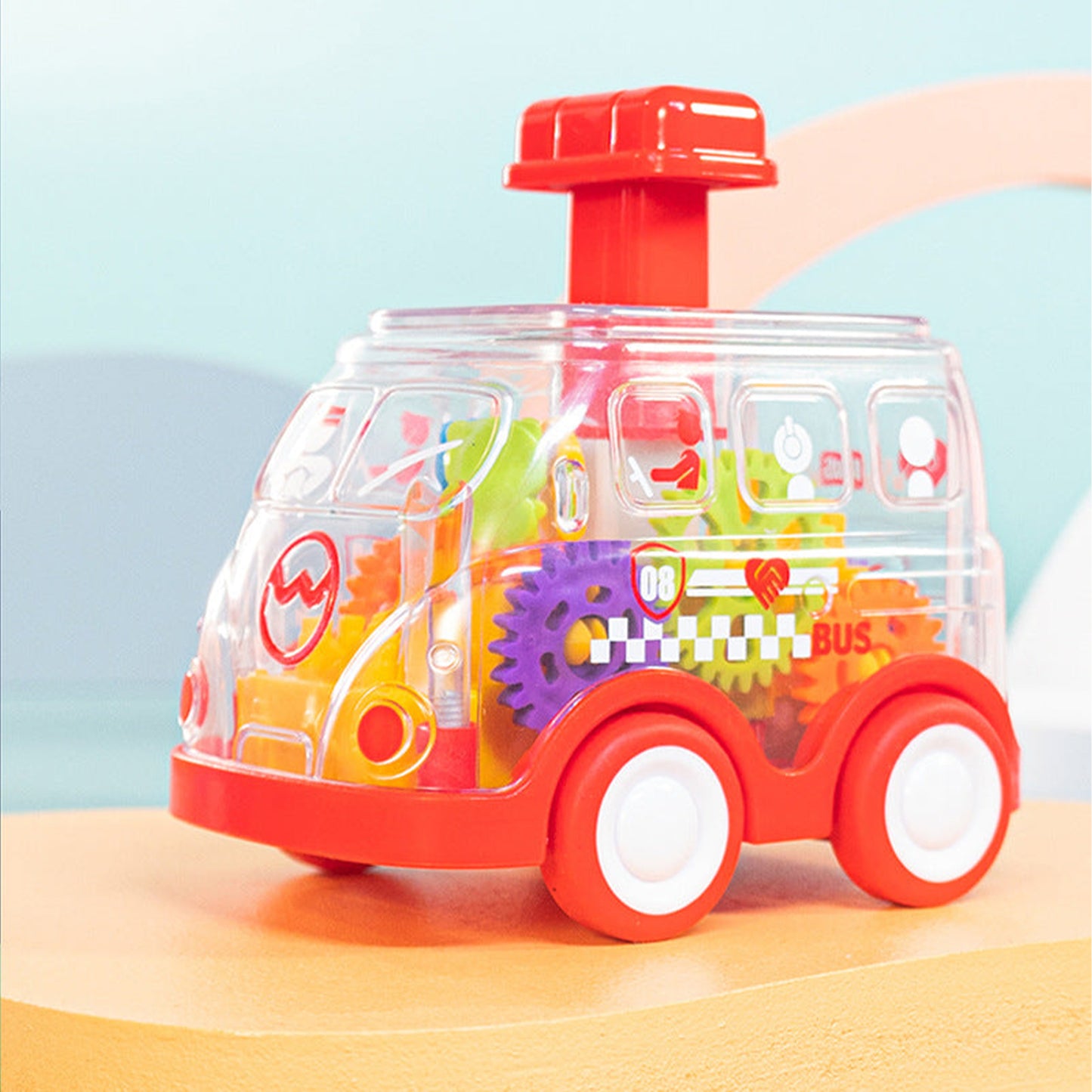 ToyBharat Press n Go Gear Bus Toys for Kids 1 Pcs .Toys| Doll & Play Set |Set of 1|