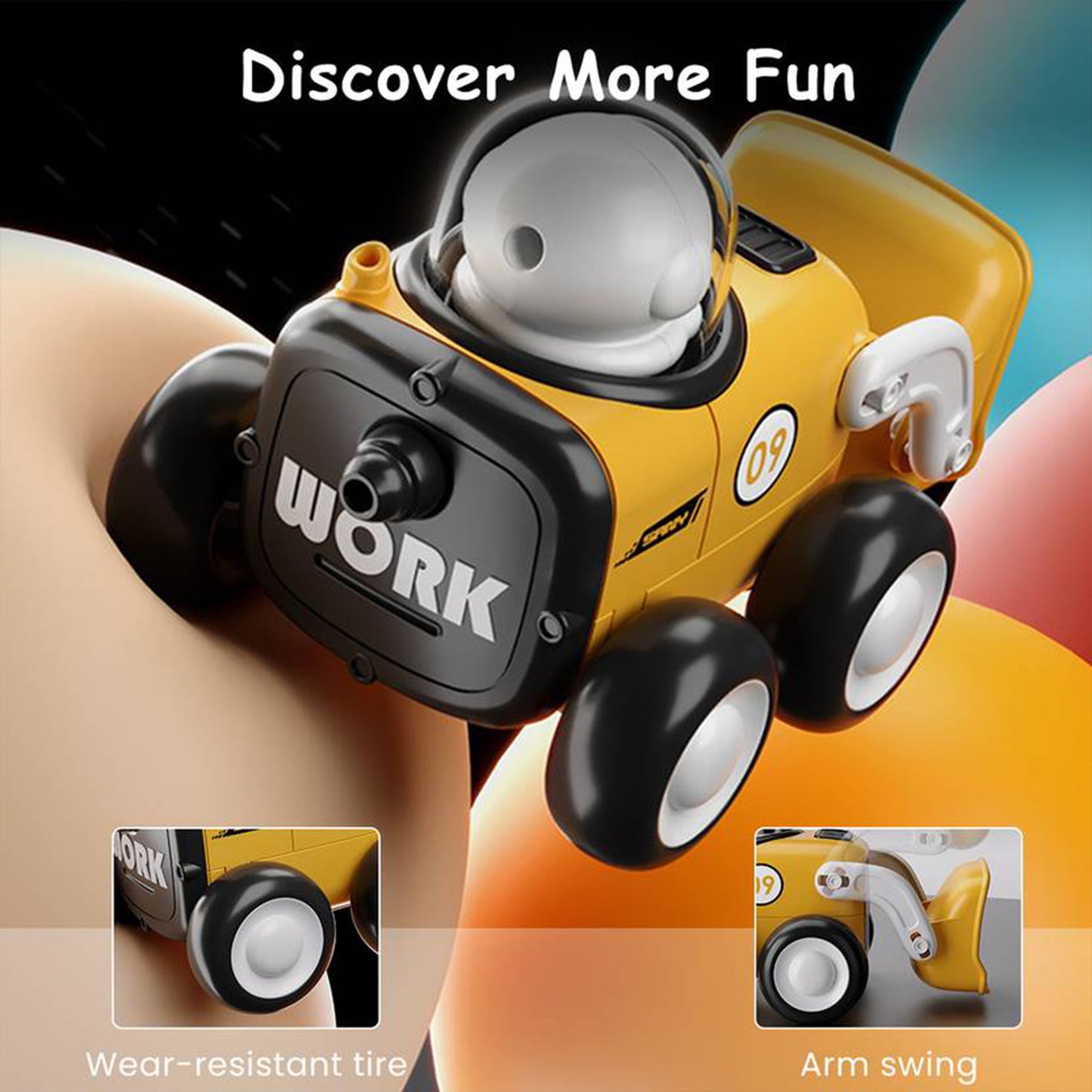 Toybharat Work Construction Car Combo Set Of 4 Pcs. |Multicolour | Travel Toys | Push N Go