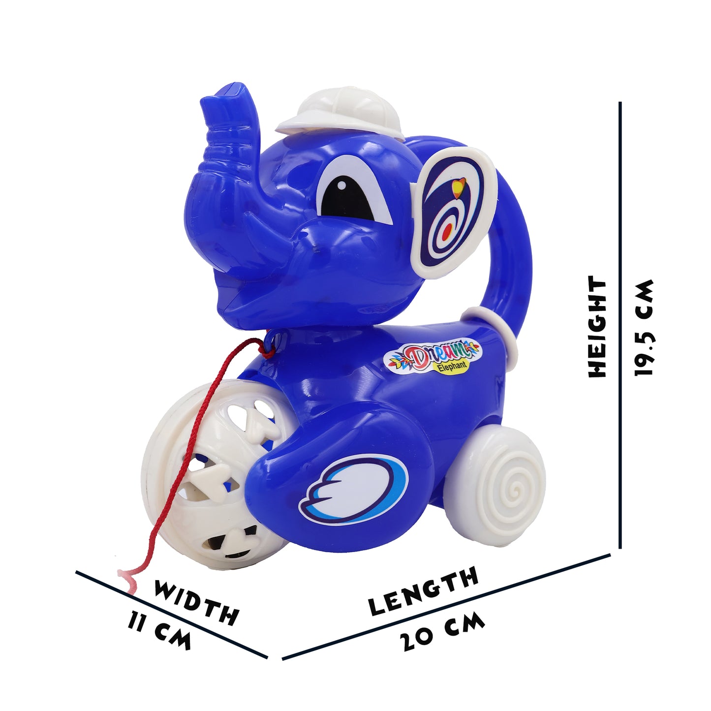 ToyBharat Dream Elephant Pull Along Toy is a multicolour travel toy for kids aged 1-6. Designed for indoor and outdoor fun, it boosts motor skills and offers safe, imaginative play with a realistic elephant design.
