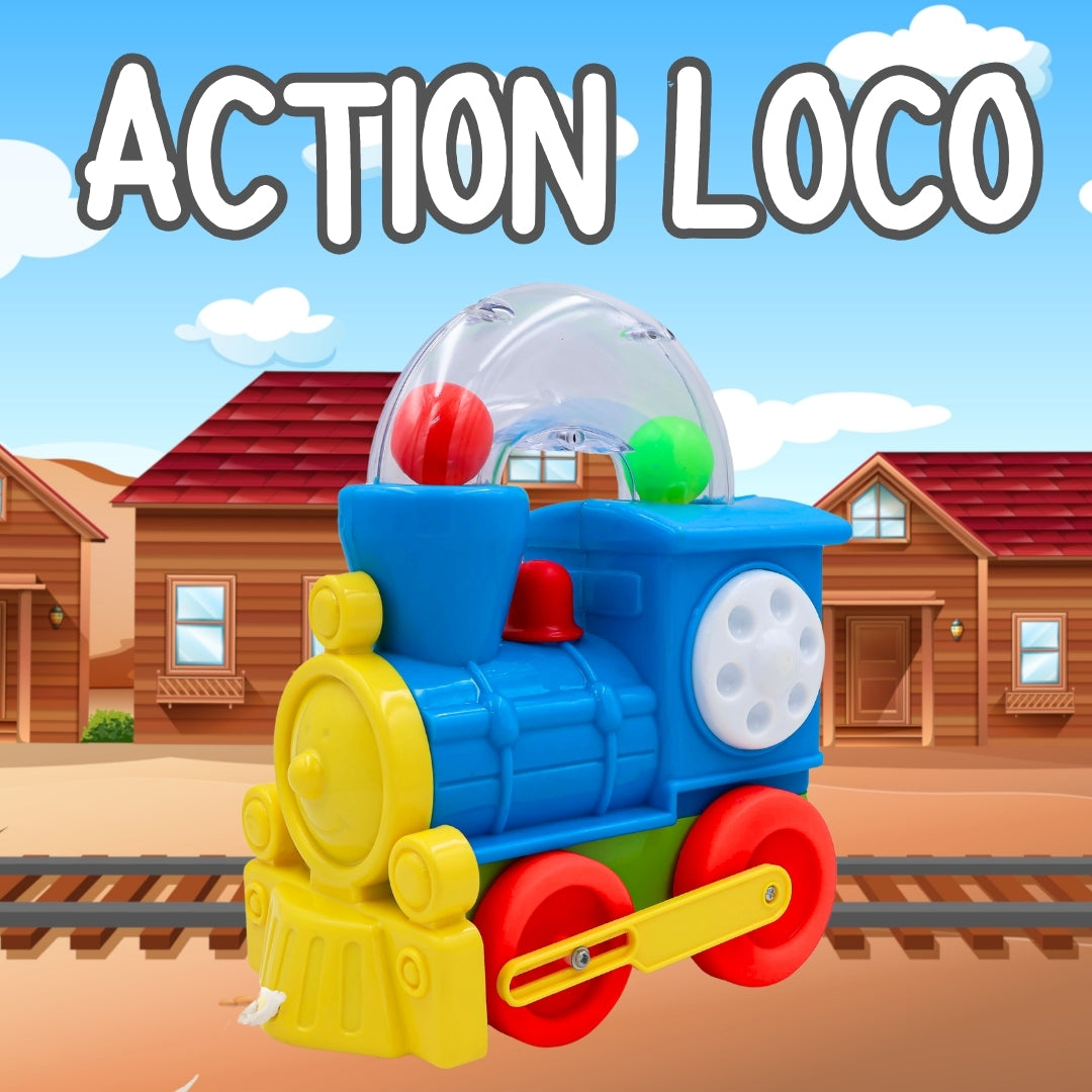 Toybharat Action Loco Pulling |Multicolour | Travel Toys |Pull Along Toy