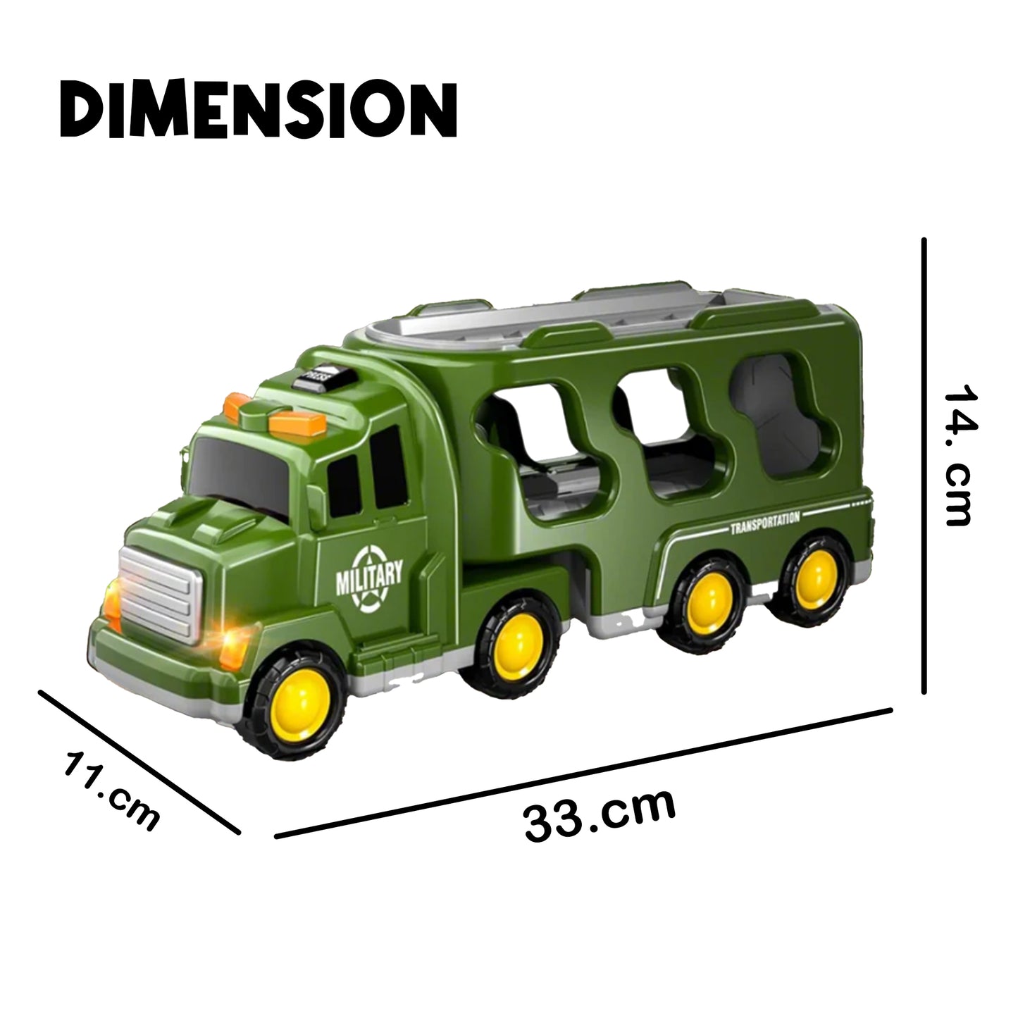 Toybharat Army Carrier Truck | Multicolor | Interactive Toys |Battery Operated Light And Sound Effect Truck for Kids Gift