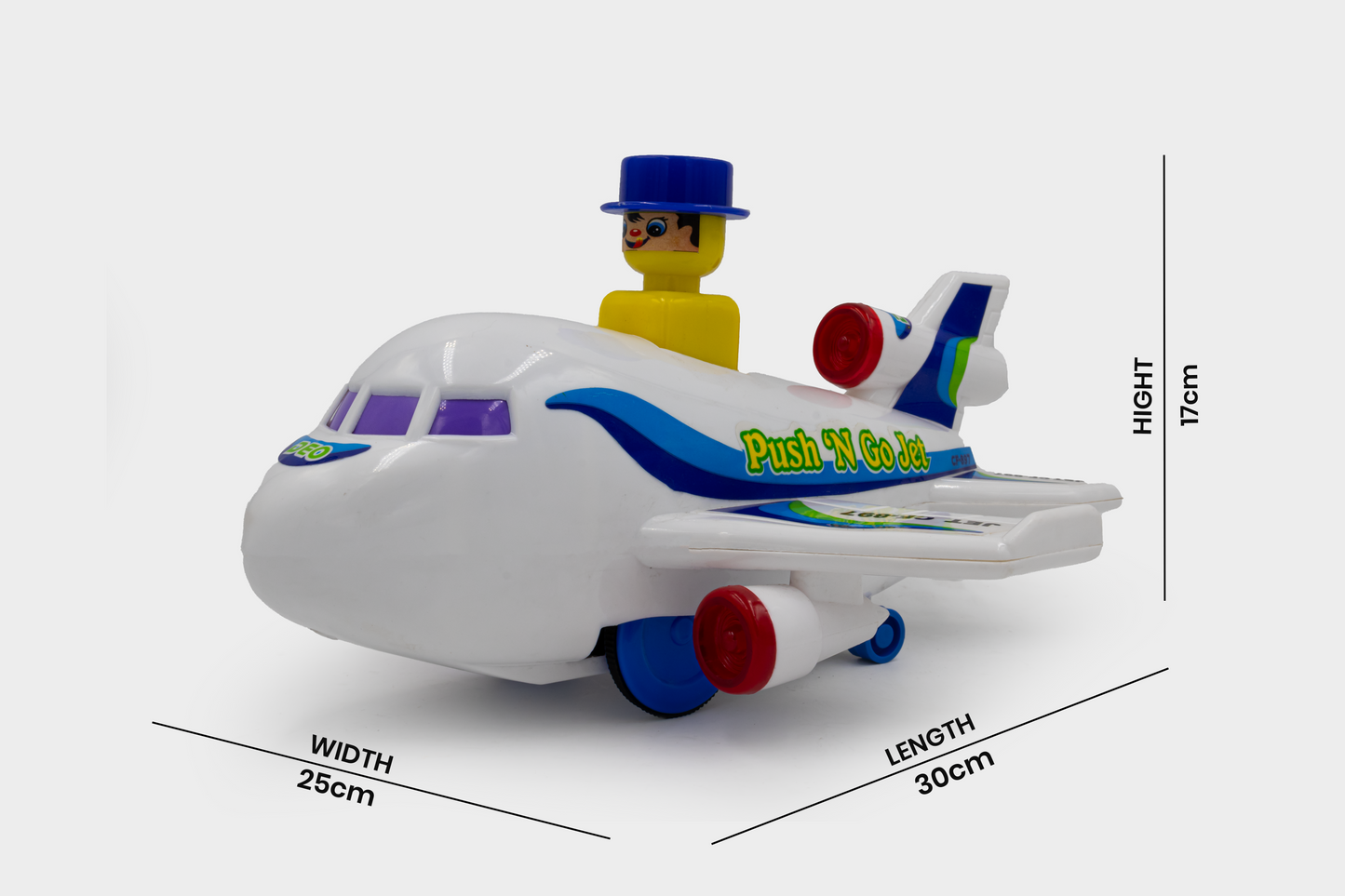 Toybharat Push N Go Jet | Multicolour | Push N Go Toys | Birthday Gift for Boy and Girl Baby