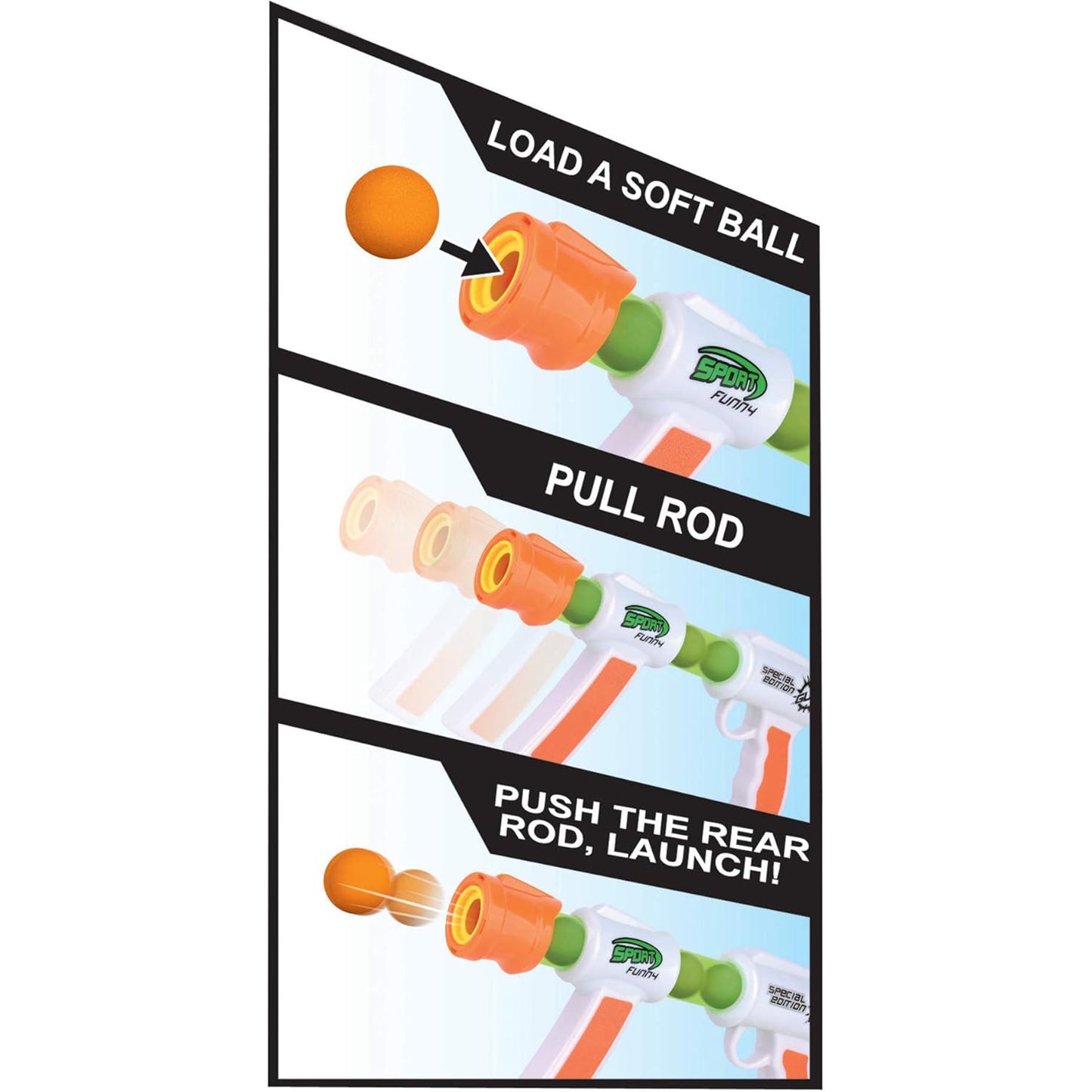 Toybharat Sports Ball Gun Toy | Multicolour | Gun Toys | Birthday Gift for Boy | Interactive Toys