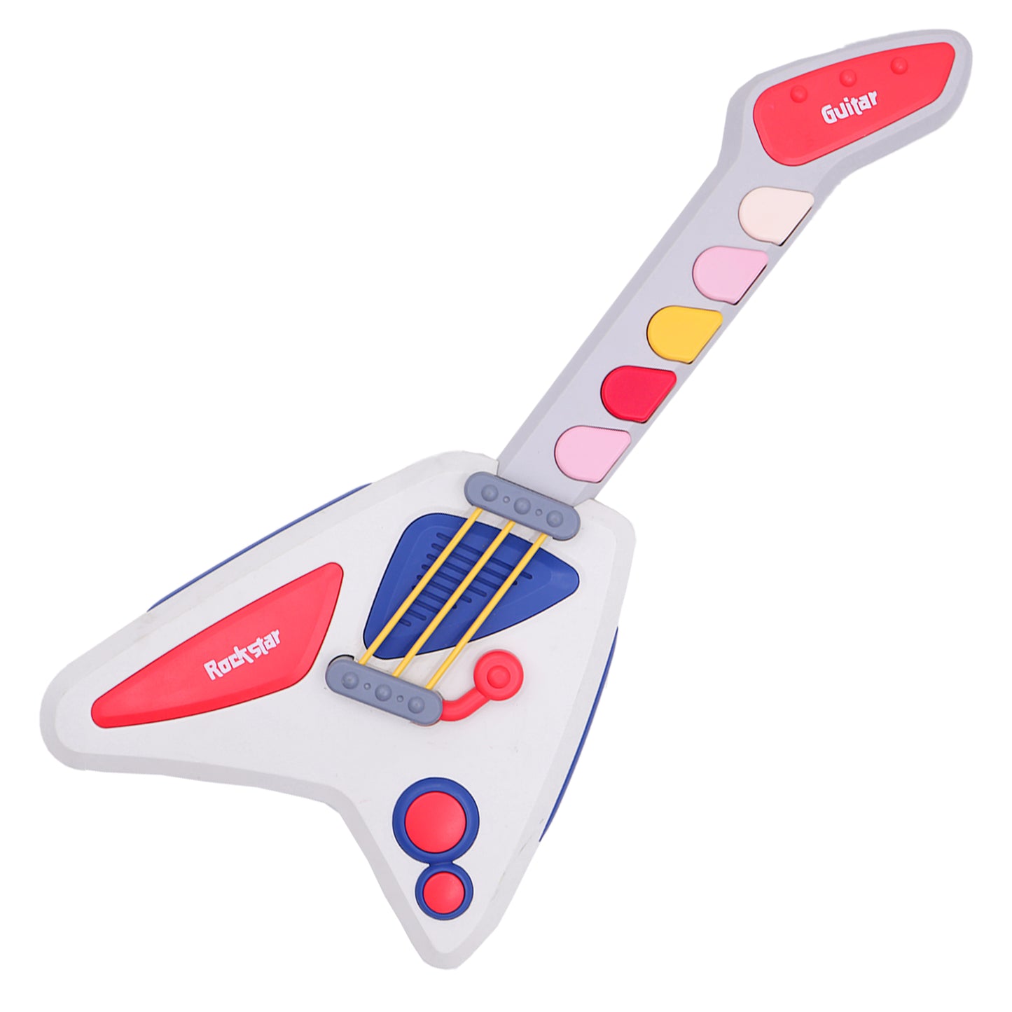 ToyBharat Musical Battery Guitar Toy – Colorful, Easy-to-Play Educational Instrument for Kids 3+ – Great Gift for Boys & Girls