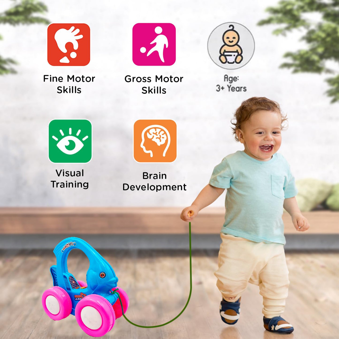 Toybharat Pulling Dancing Fish |Multicolour | Kids Gift |Pull Along Toy