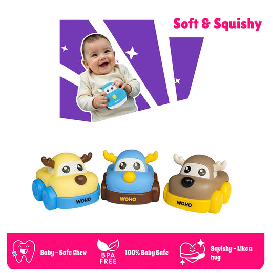 Toybharat Soft Cuddle Cruiser  | Multicolour | Blocks & Stacking Toy | Birthday Gift for Boy and Girl Baby 12 Pcs.