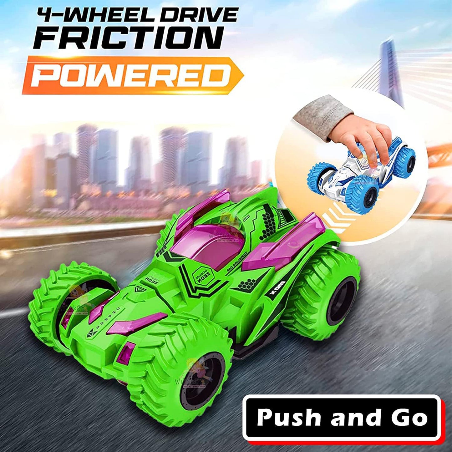 ToyBharat Rotating car | Multicolour | Interactive Toys | Birthday Gift for Boy and Girl Baby | Friction Toy