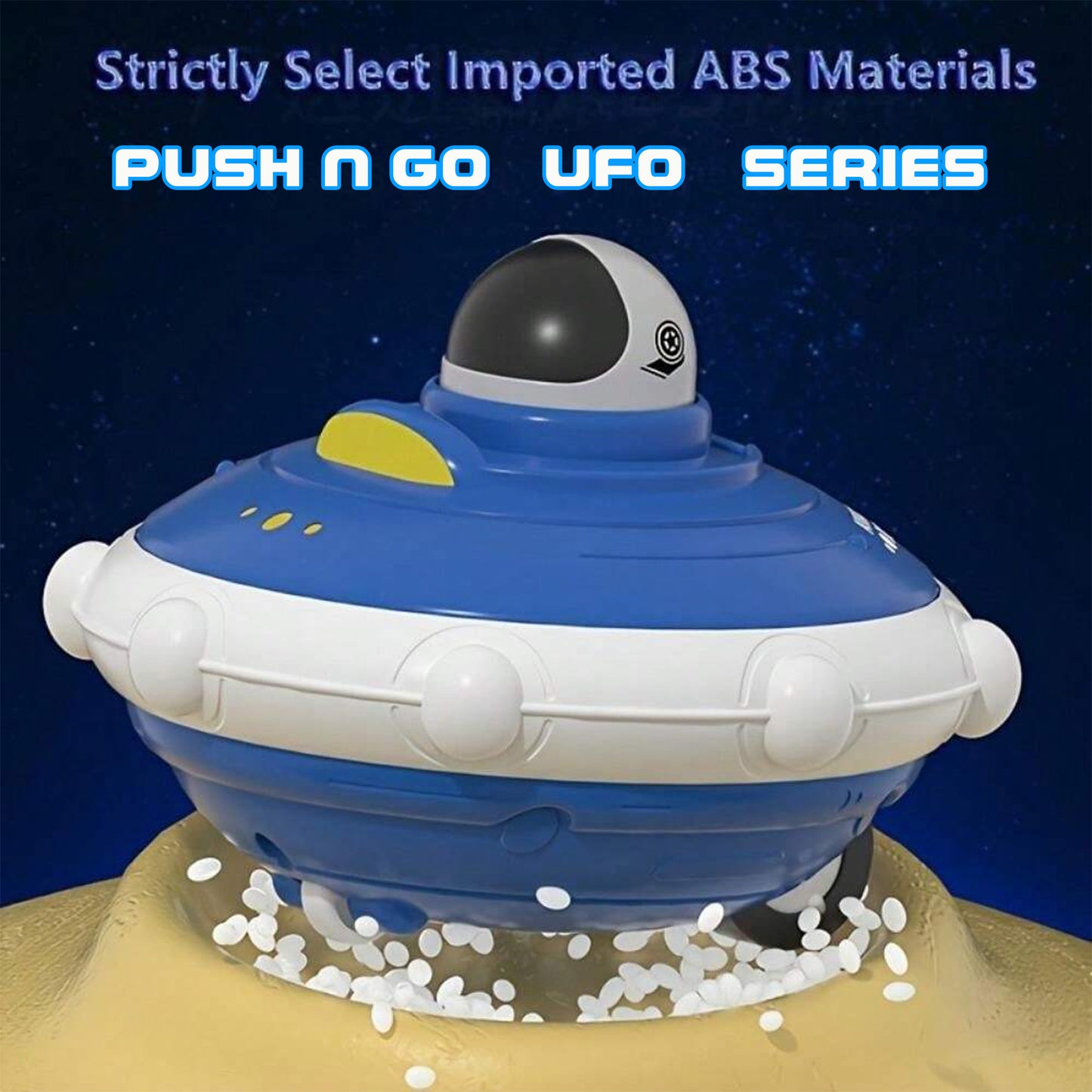 ToyBharat Press N Go UFO Series is a Multicolour Gift Toy made in India with a Realistic Design. Safe and Non-Toxic, perfect for kids aged 1–6 years. Fun for indoor and outdoor play and gifting occasions.