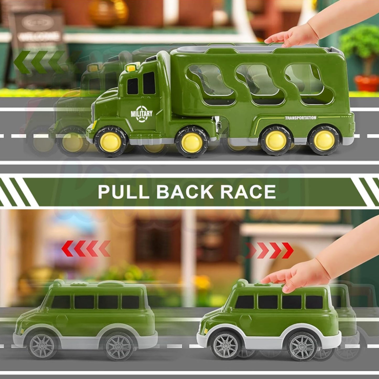 Toybharat Army Carrier Truck | Multicolor | Interactive Toys |Battery Operated Light And Sound Effect Truck for Kids Gift