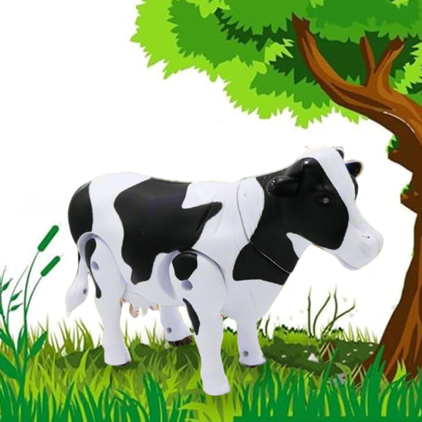 ToyBharat Light N Sound Walking Cow| Electronics Toy| Musical & Light Toy | Multicolour | Birthday Gift for kids |