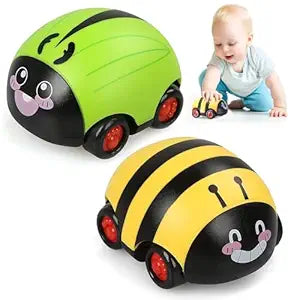 ToyBharat ToyBharat Wind-up Car Set includes 2 multicolour insect pull back toy cars for kids aged 1–6 years. These friction-powered vehicles are non-toxic, safe, and perfect for indoor and outdoor play. Great gift for kids!