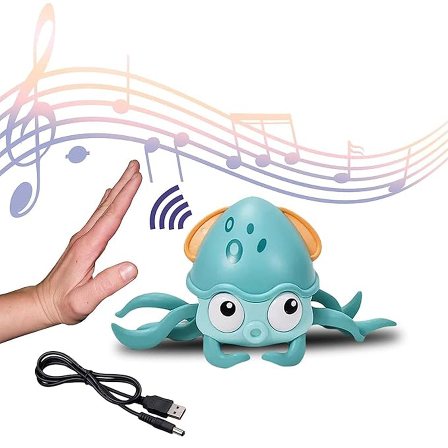 ToyBharat Interactive Baby Musical Octopus Crawling Toy with music, LED lights, and obstacle avoidance. A perfect tummy time toy for boys and girls age 1+, encouraging movement and sensory development.