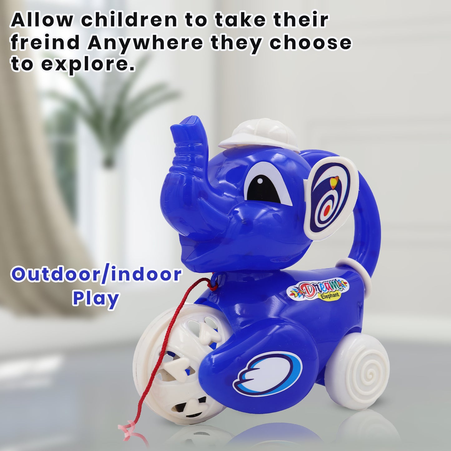 ToyBharat Dream Elephant Pull Along Toy is a multicolour travel toy for kids aged 1-6. Designed for indoor and outdoor fun, it boosts motor skills and offers safe, imaginative play with a realistic elephant design.