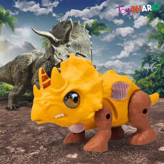 ToyBharat Musical walking Dino| Battery Operated | flashing lights, and music. A fun and educational toy for boys and girls age 3+, ideal for birthdays and learning play.
