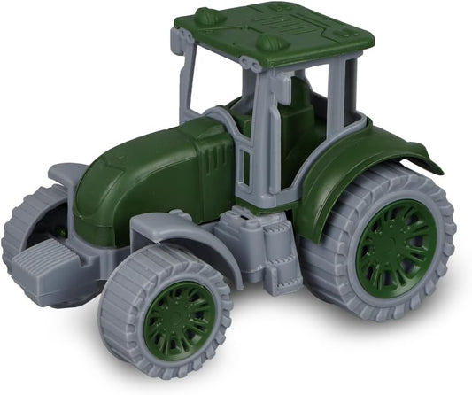 ToyBharat Small Size Friction Powered Tractor Engine is a realistic agriculture vehicle toy with 4 wheels, made from non-toxic plastic. Perfect for kids, it's durable, safe, and comes in multicolour.