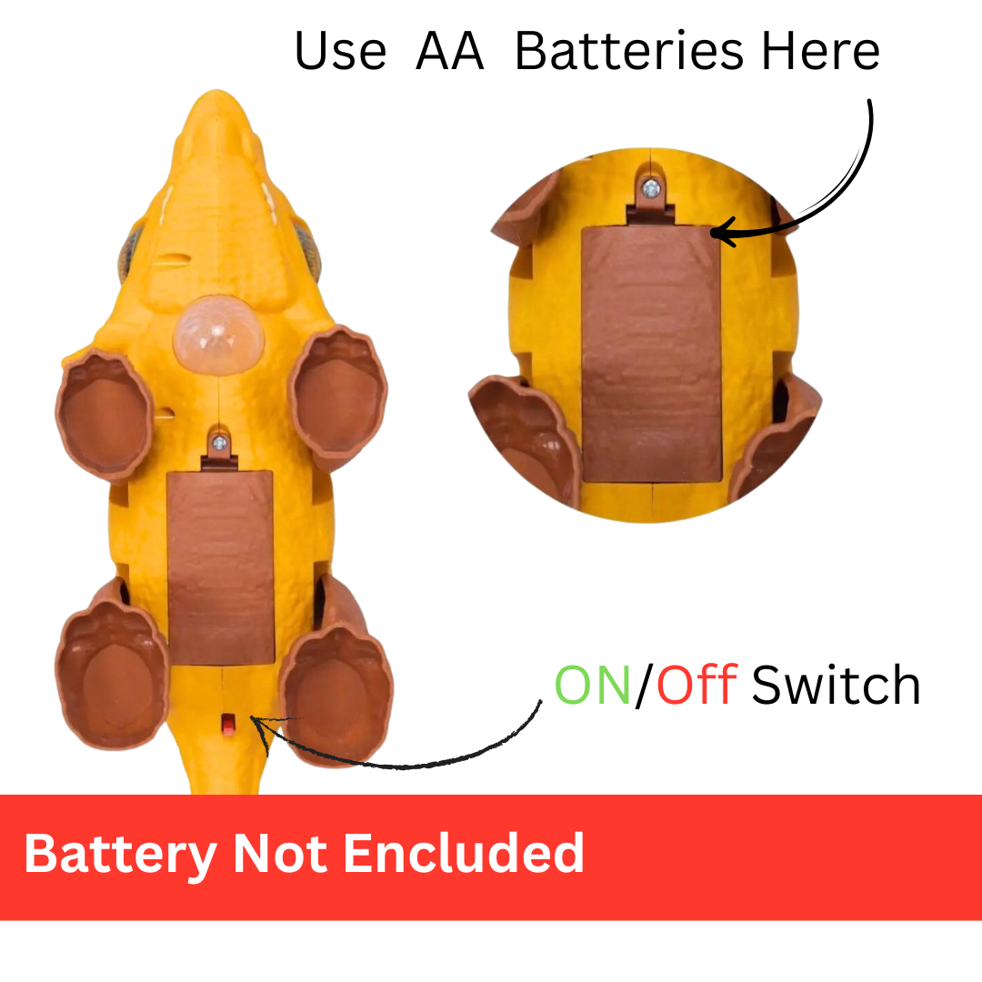 ToyBharat Musical Crawling Dino| Battery Operated | flashing lights, and music. A fun and educational toy for boys and girls age 3+, ideal for birthdays and learning play.