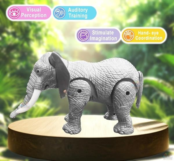 ToyBharat Light N Sound Walking Elephant| Electronics Toy| Musical & Light Toy | Multicolour | Birthday Gift for kids |
