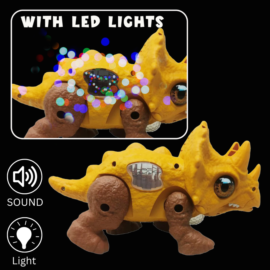 ToyBharat Musical Crawling Dino| Battery Operated | flashing lights, and music. A fun and educational toy for boys and girls age 3+, ideal for birthdays and learning play.