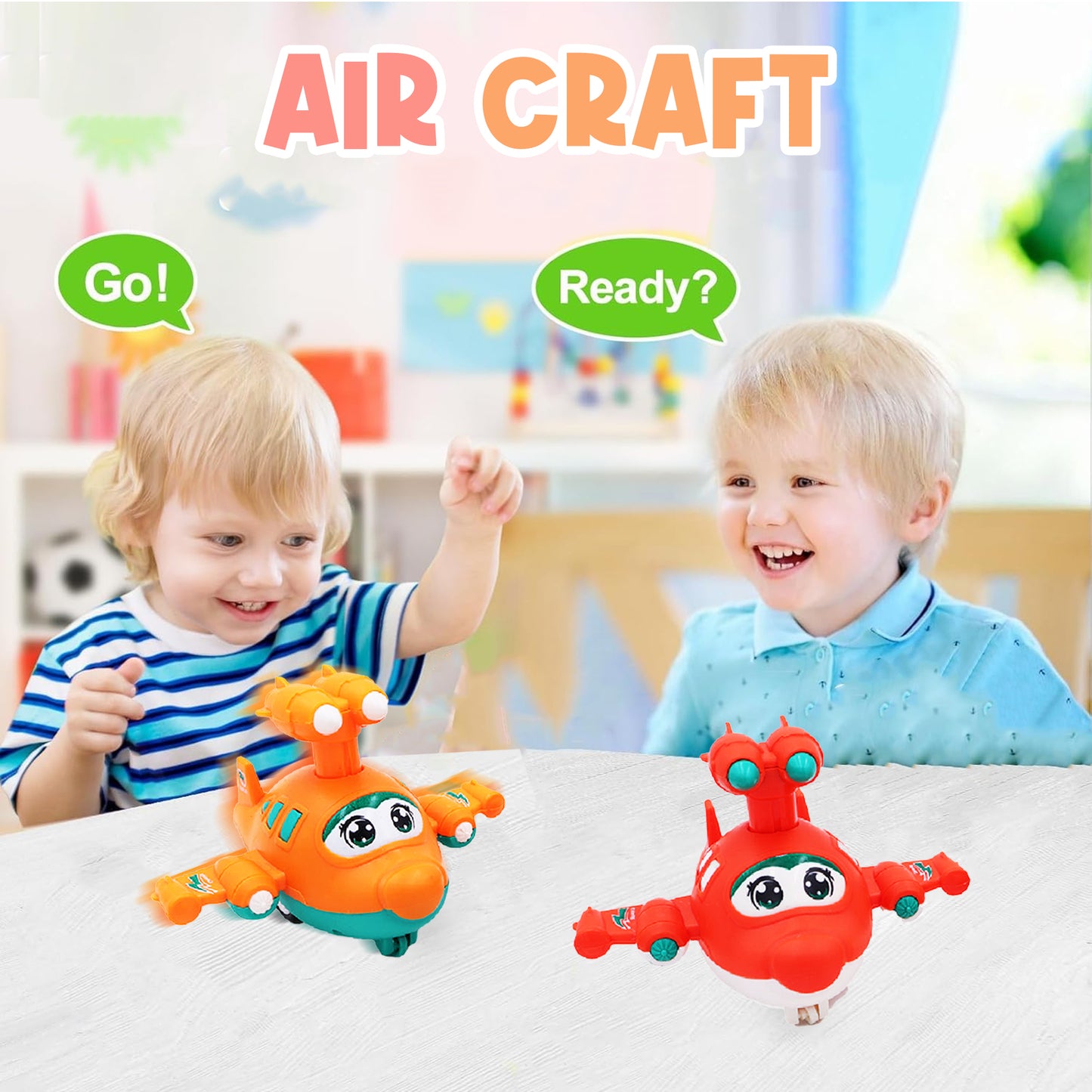 Toybharat Press N Go Aircraft |Multicolour | Travel Toys | Birthday Gift for Boy and Girl Baby|Push n Go