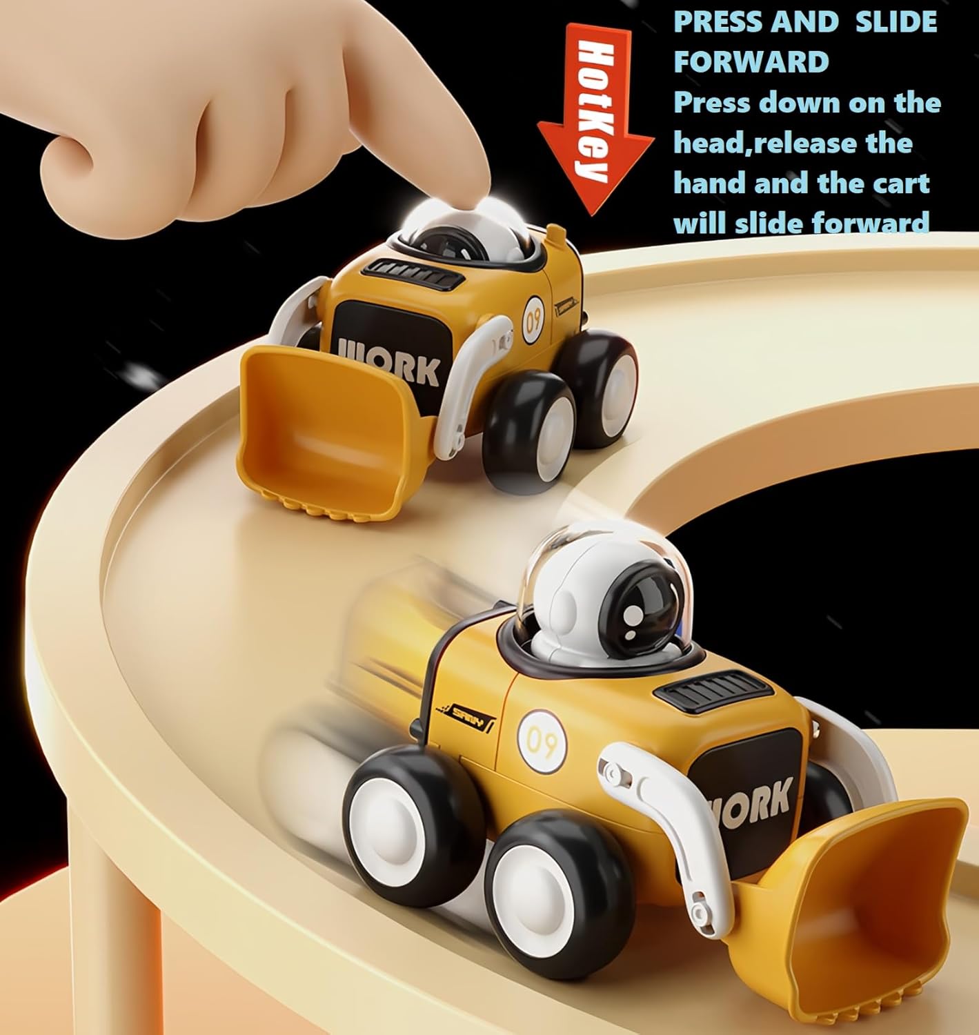 Toybharat Work Construction Car Combo Set Of 4 Pcs. |Multicolour | Travel Toys | Push N Go