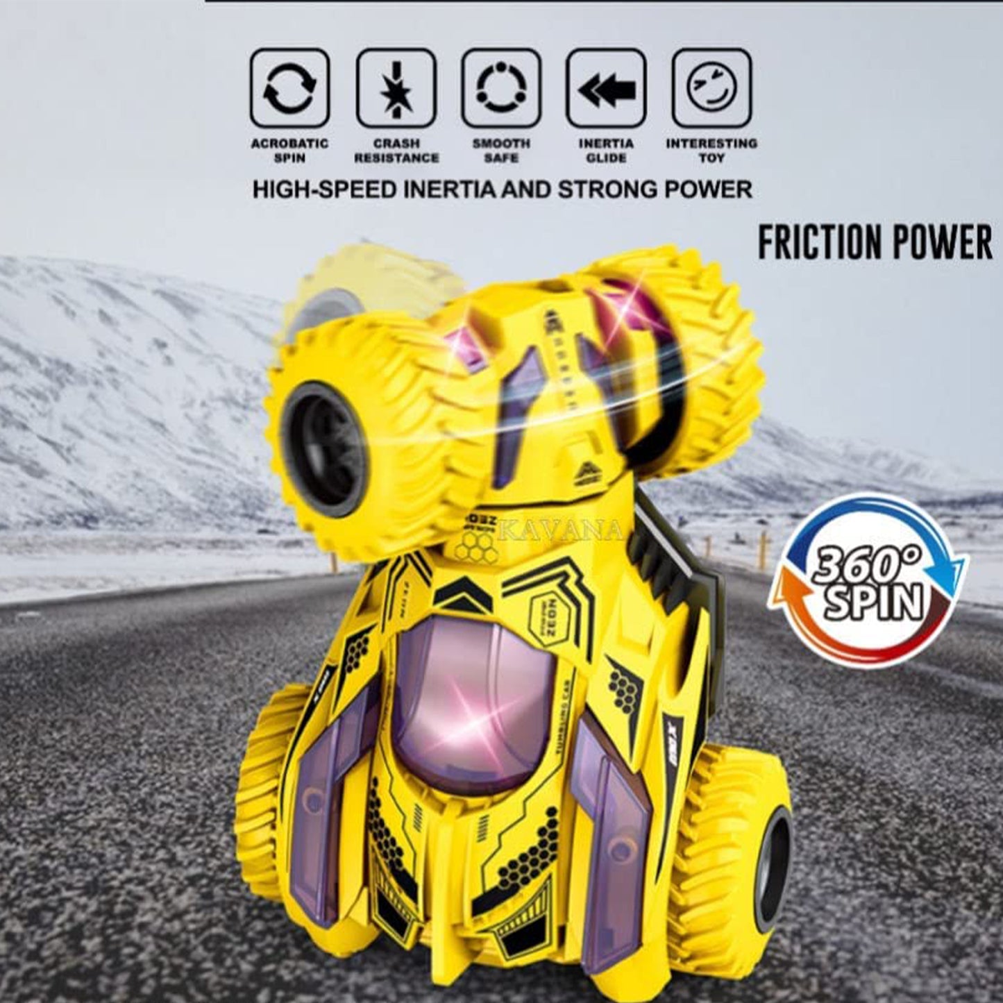 ToyBharat Rotating car | Multicolour | Interactive Toys | Birthday Gift for Boy and Girl Baby | Friction Toy