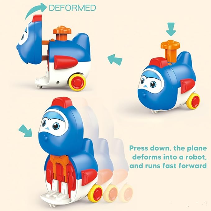 Toybharat Push N Go Transformer | Multicolour | Gift Toys | Birthday Gift for Boy and Girl Baby