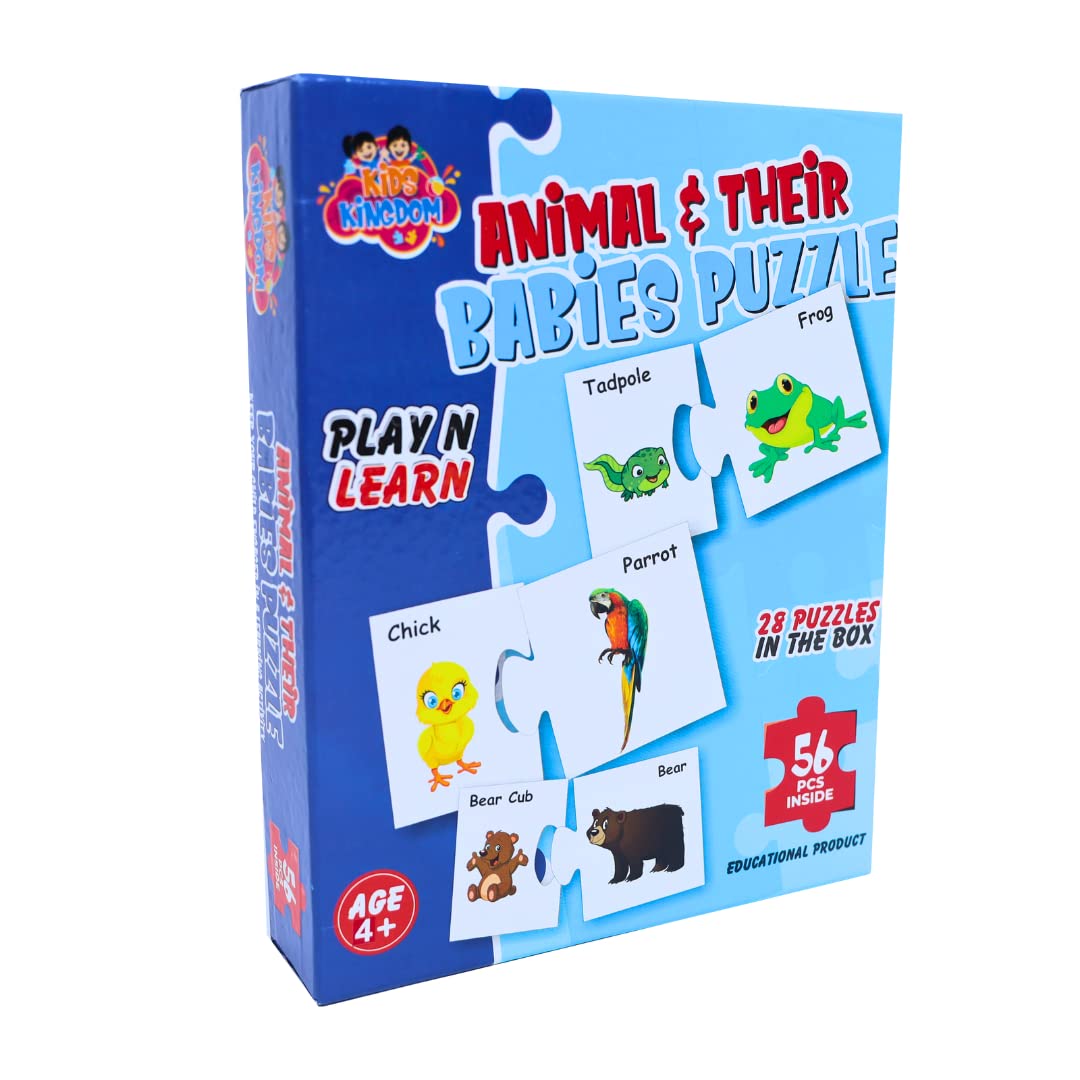 Toybharat Animal & Their Babies Puzzle | Multicolour | Play & Learn Toys | Birthday Gift for kids | Educational Toys