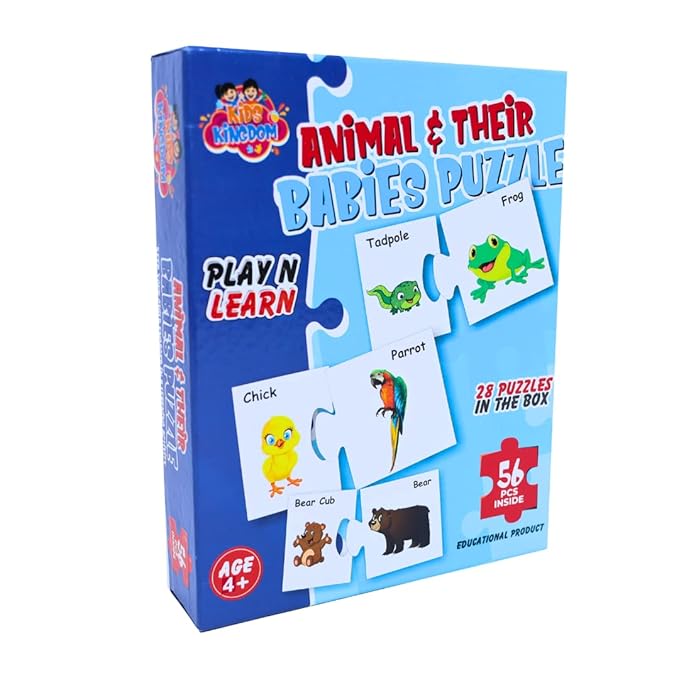 Toybharat Animal & Their Babies Puzzle | Multicolour | Play & Learn Toys | Birthday Gift for kids | Educational Toys