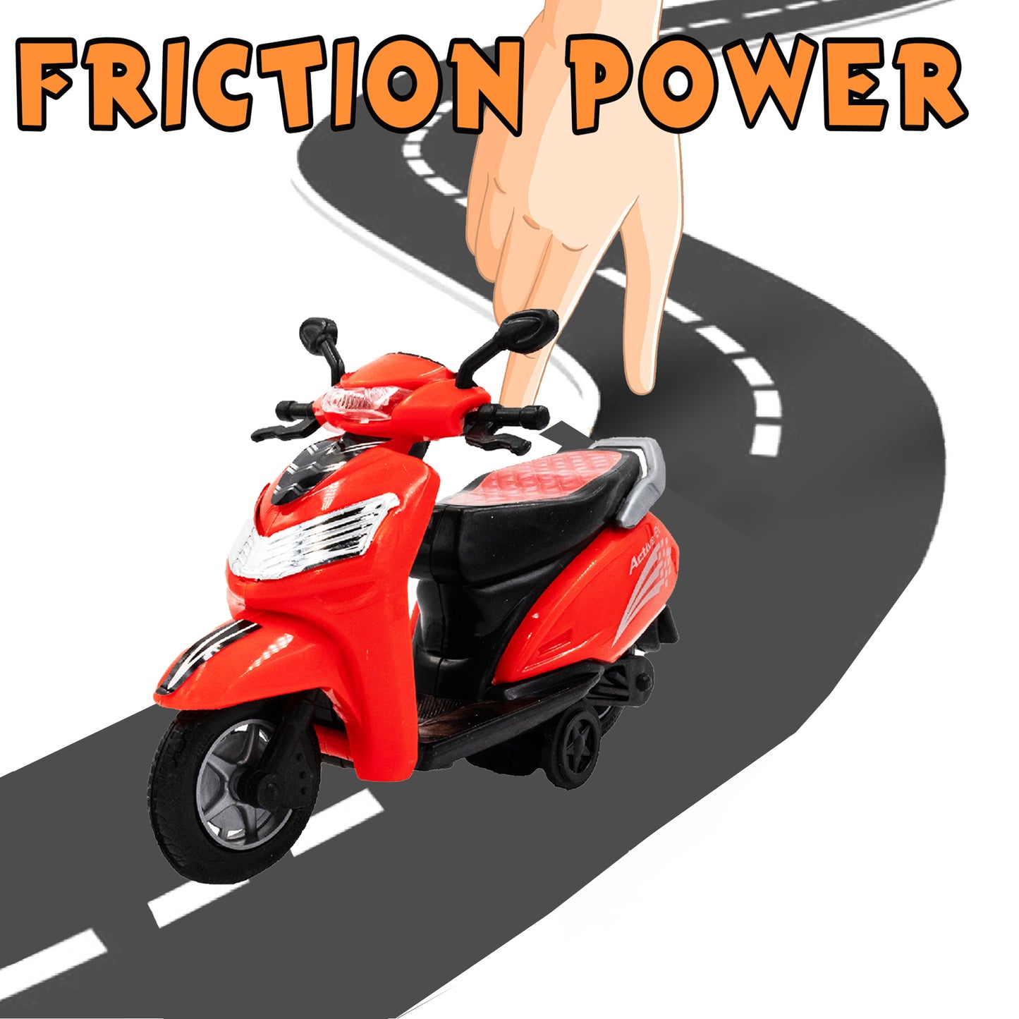 Toybharat Model Scooty |Multicolour |Friction Power Toys| Birthday Gift for Boy and Girl Baby