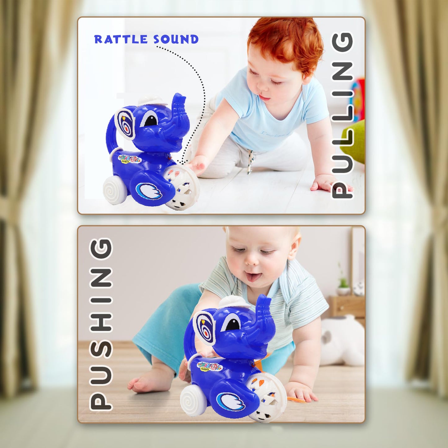 ToyBharat Dream Elephant Pull Along Toy is a multicolour travel toy for kids aged 1-6. Designed for indoor and outdoor fun, it boosts motor skills and offers safe, imaginative play with a realistic elephant design.