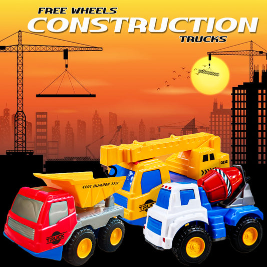 Toybharat Free Wheel Construction 1 pcs| Multicolour | Free Wheel Toys | Birthday Gift for Boy and Girl Baby