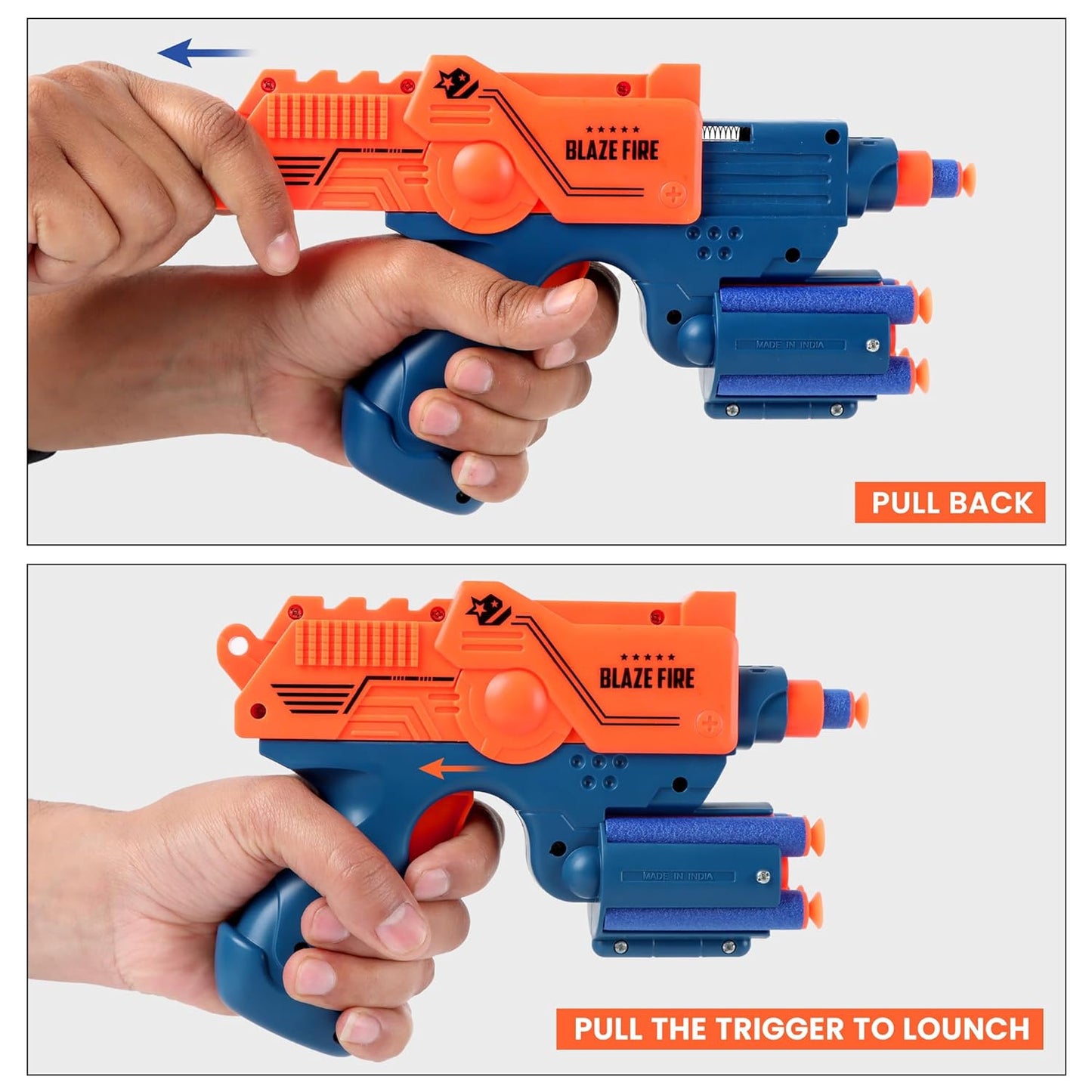 Toybharat Blaze Fire Gun | Multicolour | Gun Toys | Birthday Gift for Boy and Girl Baby | Interactive Toys