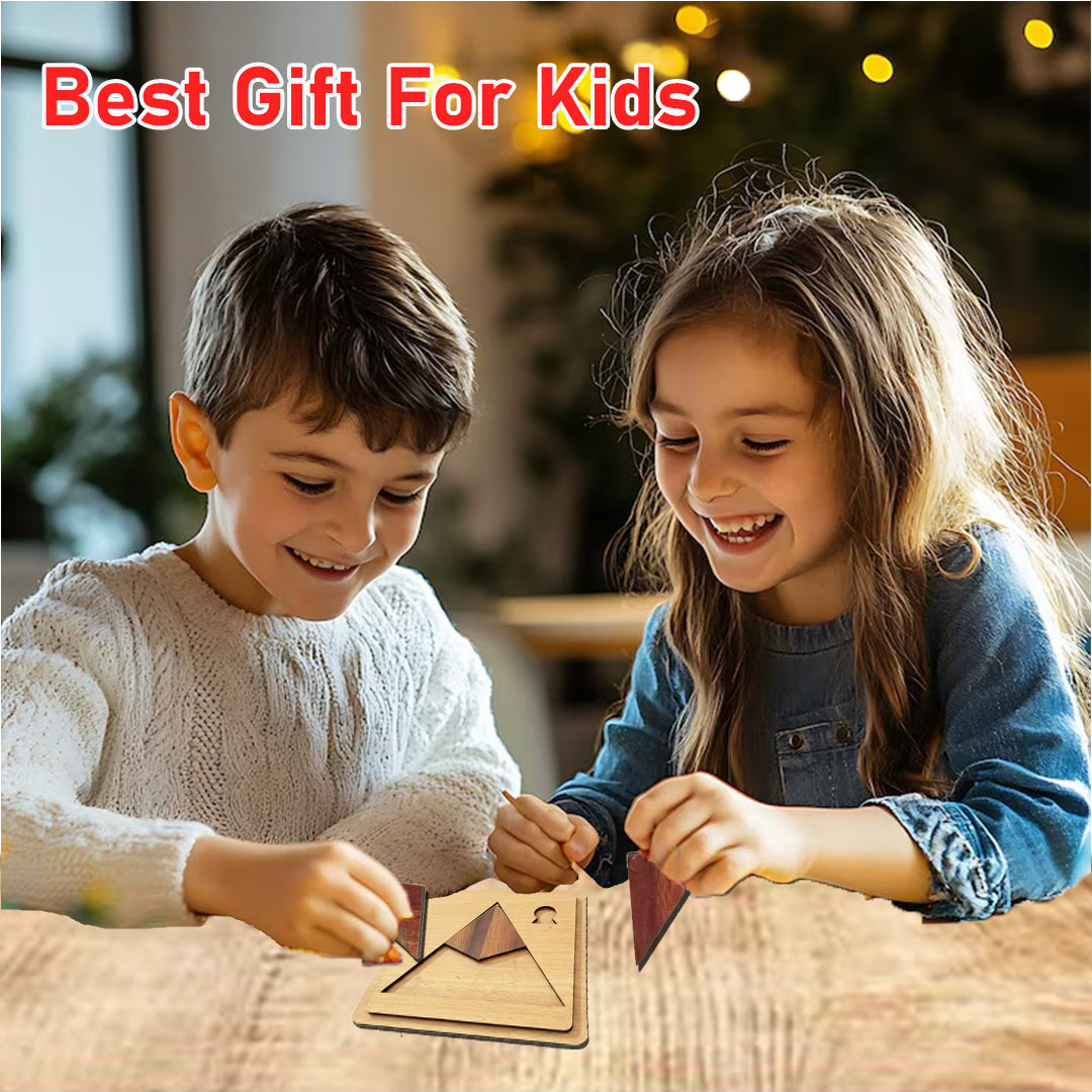 Toybharat Wooden triangle Shape Puzzle Game Board Game Puzzle Toy (Multicolour) for Adults Family Contemporary Manufacture And Unisex Kids (Colour May Differ)