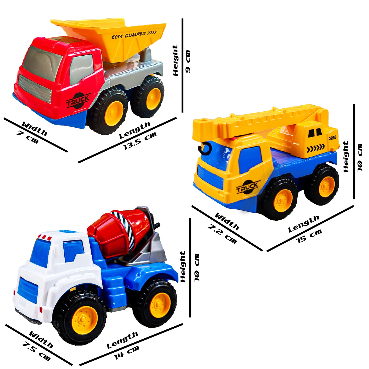 Toybharat Free Wheel Construction 1 pcs| Multicolour | Free Wheel Toys | Birthday Gift for Boy and Girl Baby