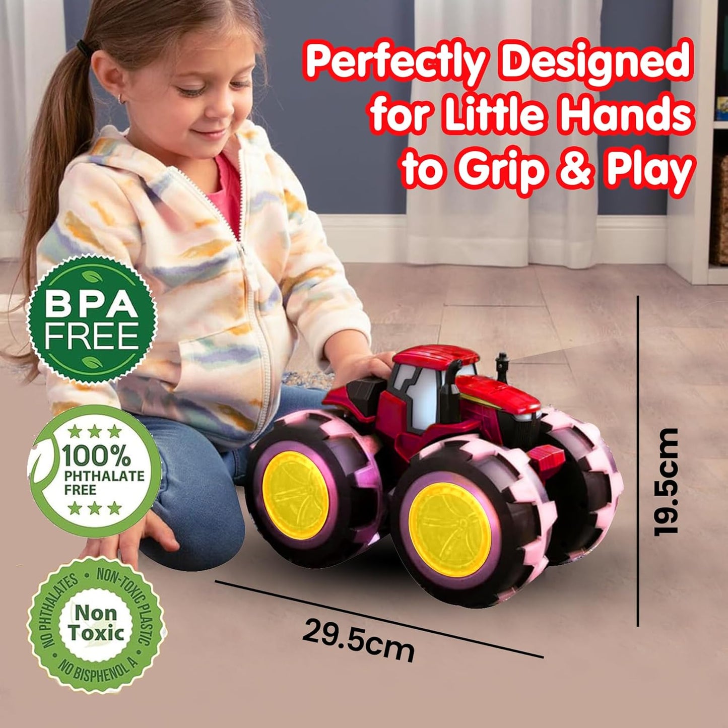 ToyBharat Light N Sound Big Farm Tractor | Electronics Big Farm Tractor | Musical & Light Toy | Multicolour | Birthday Gift for kids |